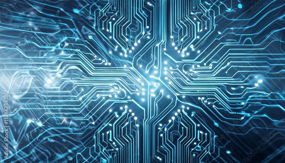 Poster abstract technology circuit board background rendering illustration: a stunning visual representatio