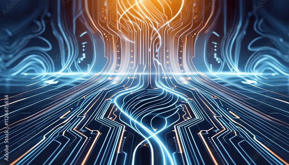 Poster abstract technology circuit board background rendering - a captivating illustration of complex elect