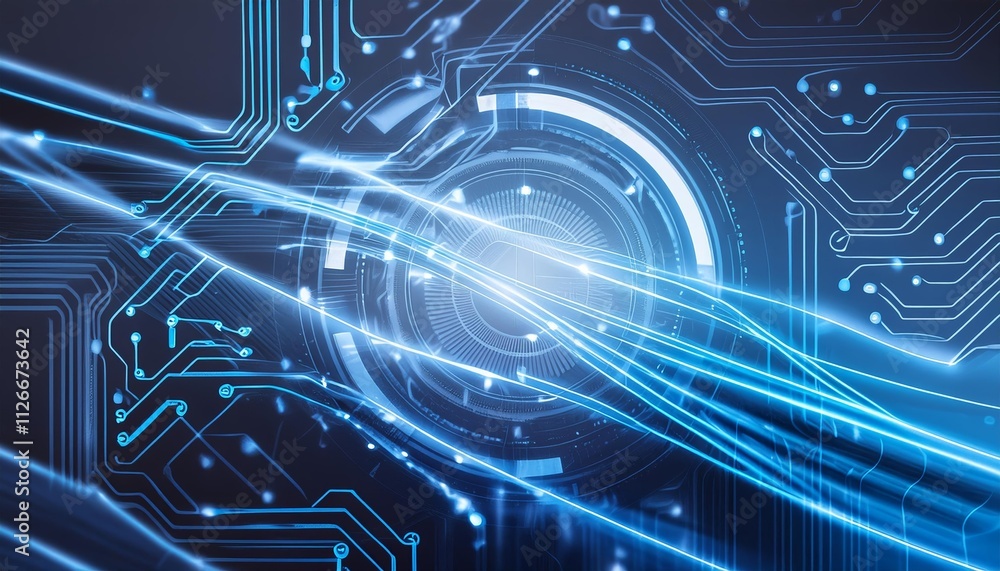 Poster abstract technology circuit board background rendering - a stunning illustration of modern electroni