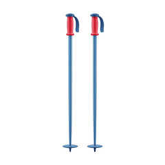 Fototapeta premium Pair of Simple Ski Poles Icon with Grips