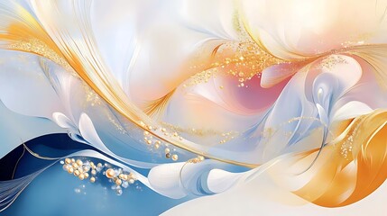 Serene Bloom,Whispers of Spring,Celestial Garden,Abstract Floral Design,Shimmering Petals