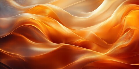 Obraz premium Abstract orange and gold flowing fabric.