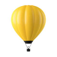 Obraz premium 3D icon of yellow hot air balloon isolated on transparent background