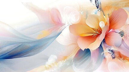 Serene Bloom,Whispers of Spring,Celestial Garden,Abstract Floral Design,Shimmering Petals