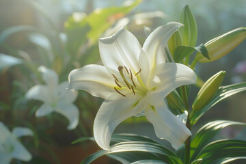 Fototapeta premium How to Care for Easter Lilies: Tips for a Blooming Spring