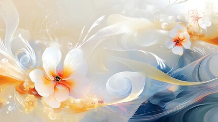 Serene Bloom,Whispers of Spring,Celestial Garden,Abstract Floral Design,Shimmering Petals