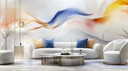 Serene Sanctuary: The Epitome of Modern Luxury & Minimalist Elegance Interior Design Inspiration,Modern Minimalist Living Room,A Modern Living Space with Artistic Flair