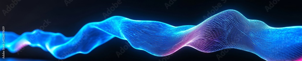 Aufkleber modern 3d wifi signal neon light symbol. wireless radar sensor. abstract sound scan glow icon. inter