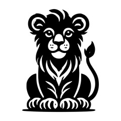 Minimalist Cute Baby Lion Vector Design