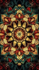 Obraz premium Intricate Mandala Design Featuring Rich Jewel Tones