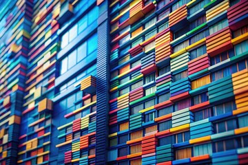 Architectural-style image:  Dark blue canvas showcases colorful PHP code, a striking visual contrast.