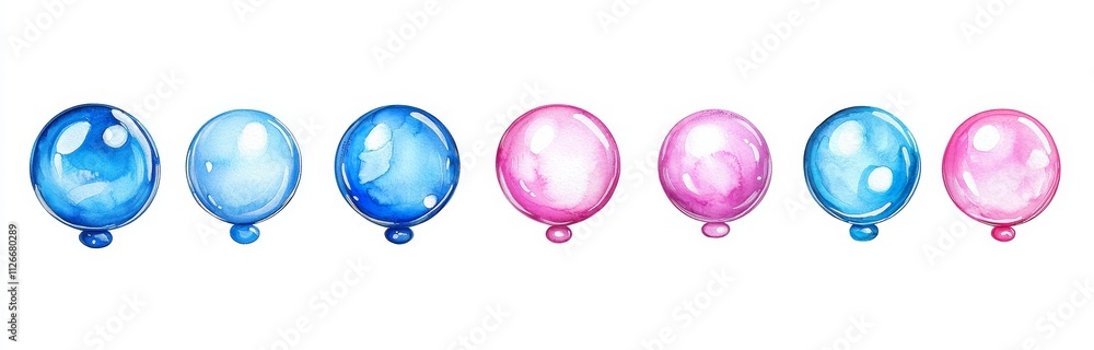 Poster this set of realistic soap bubbles is isolated on a transparent background. the ball is iridescent w