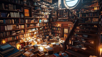 World of Books Concept: Mixed Media in 16K Resolution