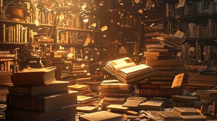 World of Books Concept: Mixed Media in 16K Resolution