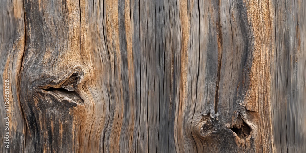 Poster vertical texture showcasing the surface of a dry tree trunk, highlighting the unique patterns of str
