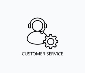 Customer Service Vector, Icon Or Logo Sign Symbol Illustration 