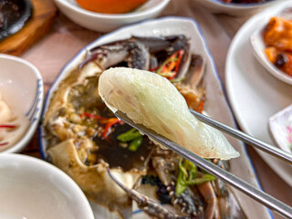 Korean style sushi. seafood food