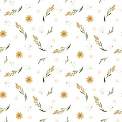 Spring Meadow Watercolor Art: Ditsy Floral Pattern for Textiles, Fashion, and Decorative Projects