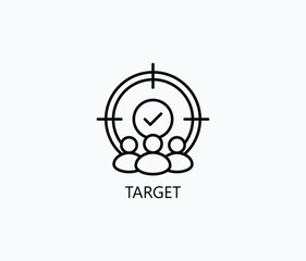 Target Vector, Icon Or Logo Sign Symbol Illustration 