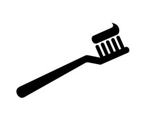 vector icon of toothbrush with paste on white background