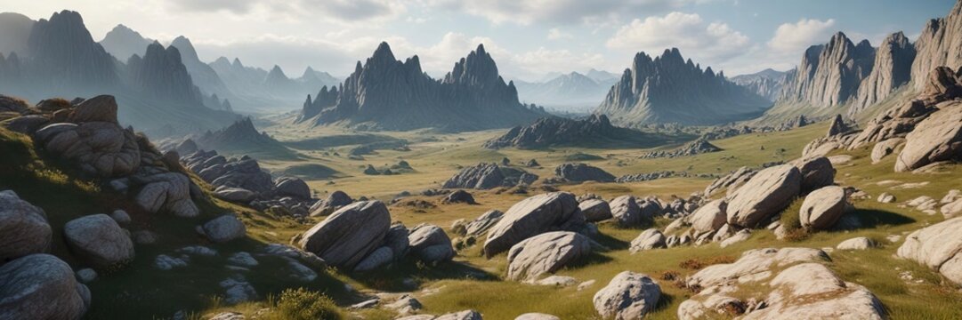 Rocky outcrops in the valley below Ciezka Turnia Tazka veza , geology, rocky outcrops