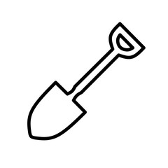 sand shovel icon vector with line design. shovel icon