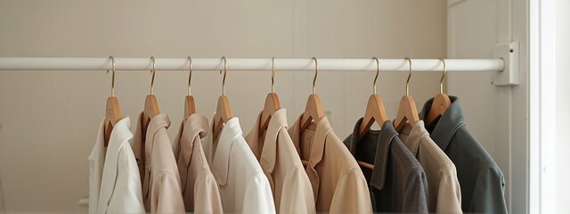 Minimalist wardrobe with neutral-toned coats, fashion essentials