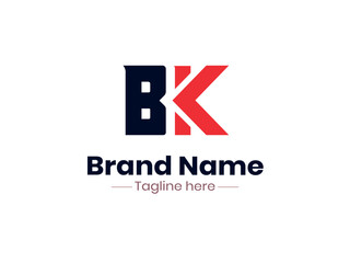 BK initial monogram with letter creative logo