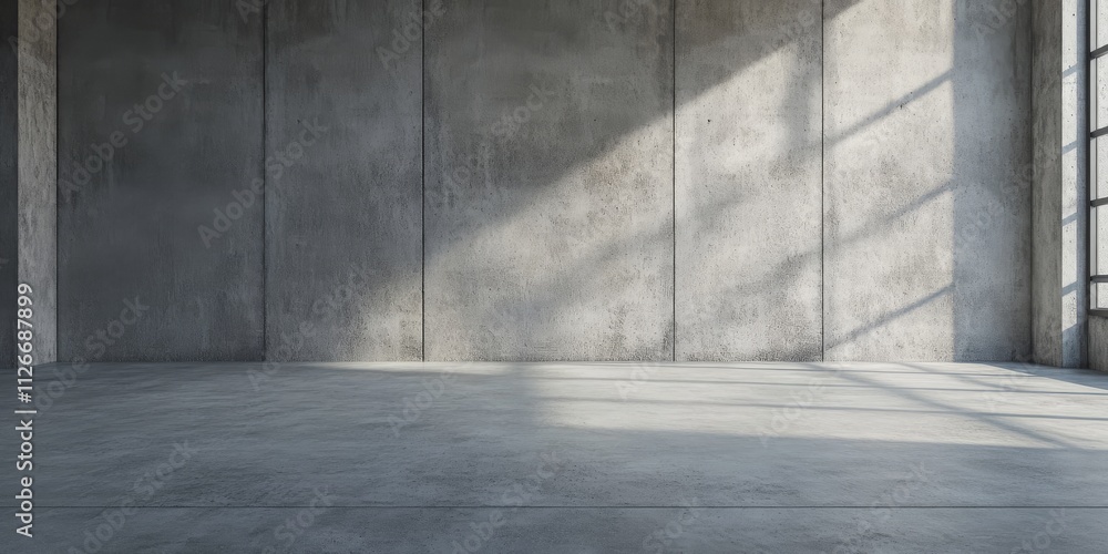 Poster empty concrete floor and wall create a minimalist space, showcasing the stark beauty of an empty con