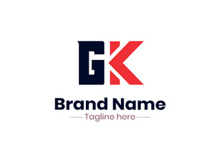 GK logo design template vector illustration, GK letter monogram Elegant logo
