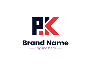 PK logo design template vector illustration, PK letter monogram Elegant logo
