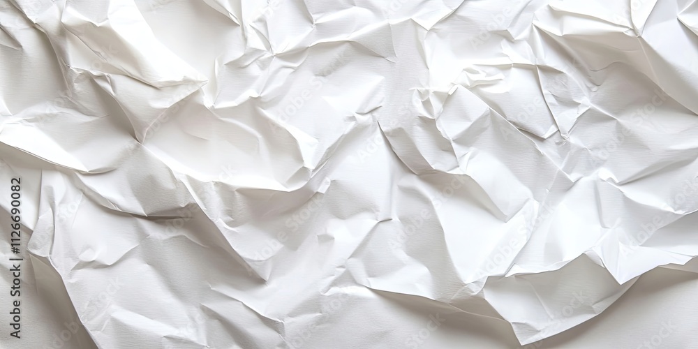Poster crumpled white paper background creates a textured, minimalistic surface. this crumpled white paper 