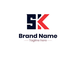 SK logo design template vector illustration, SK letter monogram Elegant logo
