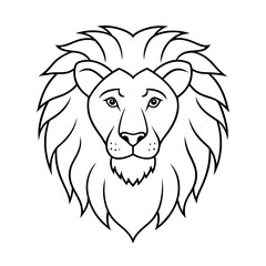  Lion Head Line Art Vector Design