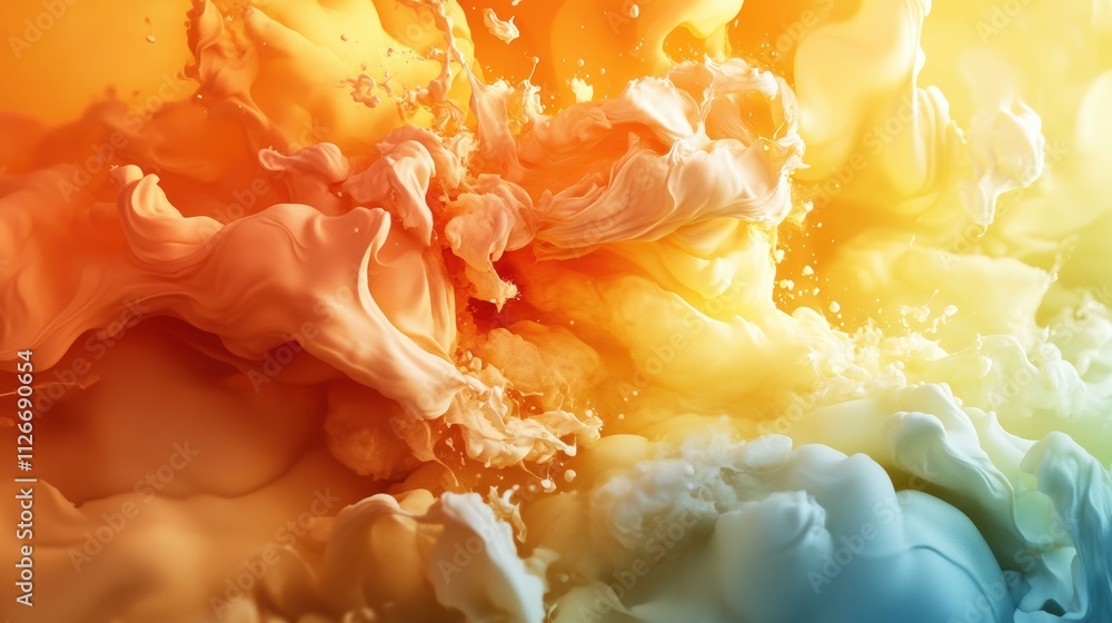 Poster dynamic color splash art abstract composition vibrant environment digital creation artistic viewpoin
