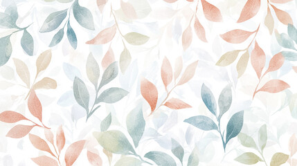 Fototapeta premium A colorful leafy pattern with a white background