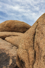 The unique landscape of Joshua Tree National Park with scattered rocks