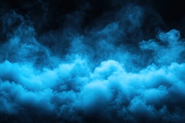 Fototapeta premium Blue Smoke Clouds on Black Background