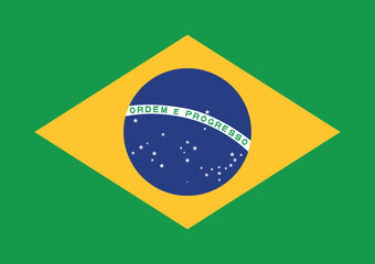 Vector Brazil National Flag icon. Flag design of Brazil.