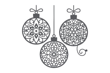 Christmas Clipart, Elegant Christmas Elements for Cricut and Silhouette, Festive Christmas Elements SVG Cut File