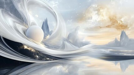 Serene Bloom,Whispers of Spring,Celestial Garden,Abstract Floral Design,Shimmering Petals