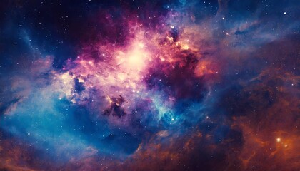 Colorful Space Galaxy Cloud Nebula A Stunning View of the Starry Night Cosmos, Showcasing the Wonders of the Universe and the Science of Astronomy in a Brilliant Supernova Display