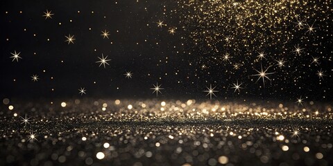 Naklejka premium A black background with a lot of glitter and stars