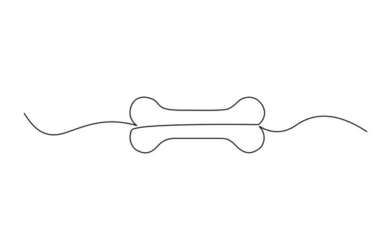 recommend clip art: Dog bone continuous one line drawing of isolated outline vector art illustration, Vector continuous one line drawing of dog bone. Pro vector, Continuous one line drawing of bone.