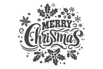 Christmas Clipart, Elegant Christmas Elements for Cricut and Silhouette, Festive Christmas Elements SVG Cut File