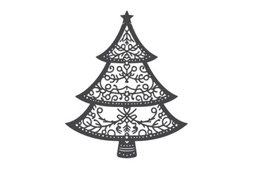 Cricut Christmas Tree Cut File Vector - Festive SVG Design for DIY Crafts