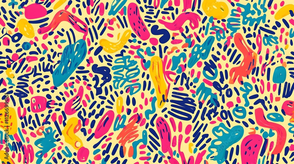 Aufkleber abstract colorful shapes pattern design background