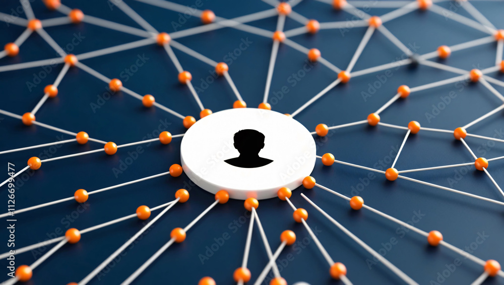 Poster this artwork showcases an intricate network system featuring numerous nodes linked by lines, with a 