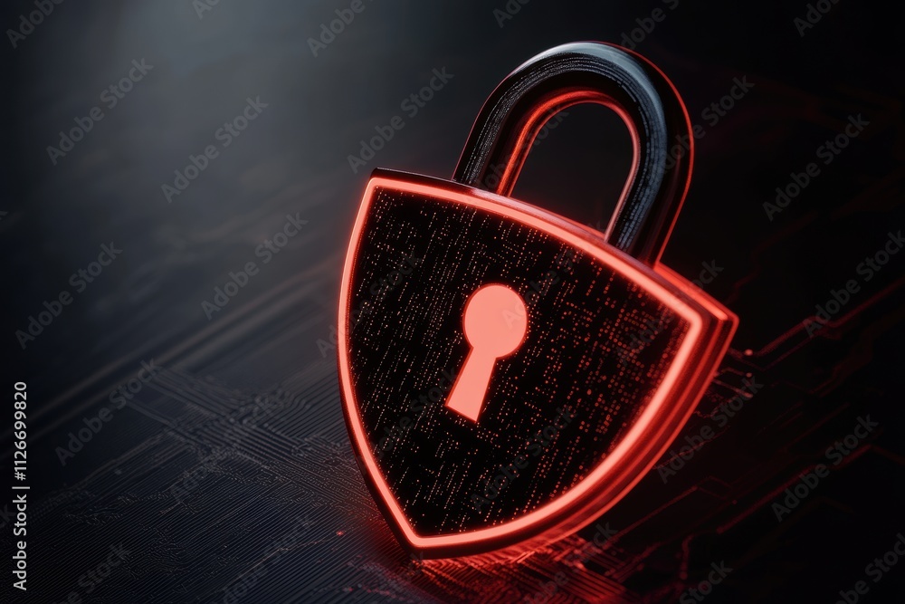 Aufkleber digital screen displaying padlock and shield symbols for data privacy day illustrates the significan
