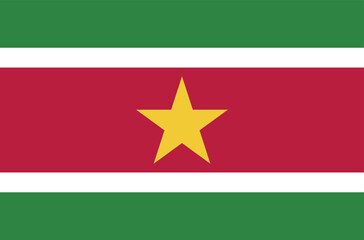 Vector Suriname National Flag icon. Flag design of Suriname.